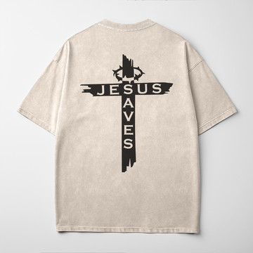 “JESUS SAVES” Premium Comfort Colors Tee | Ivory