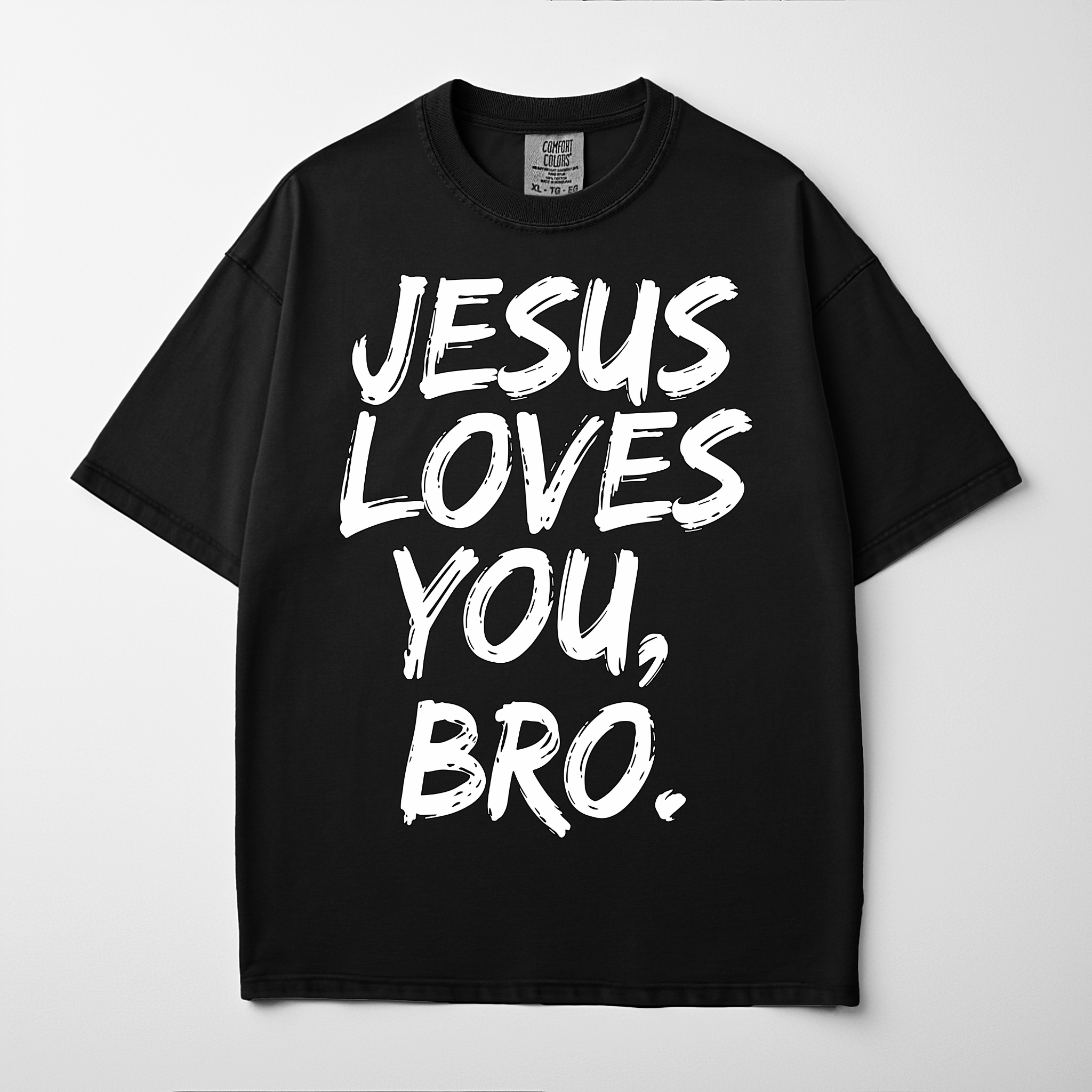 “JESUS LOVES YOU, BRO.” Premium Comfort Colors Tee