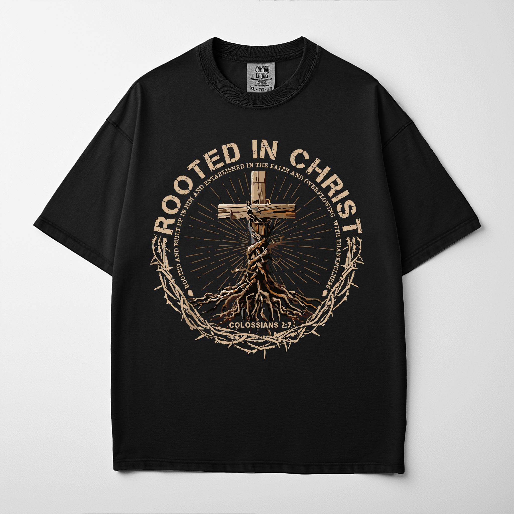 “ROOTED IN CHRIST” Premium Comfort Colors Tee