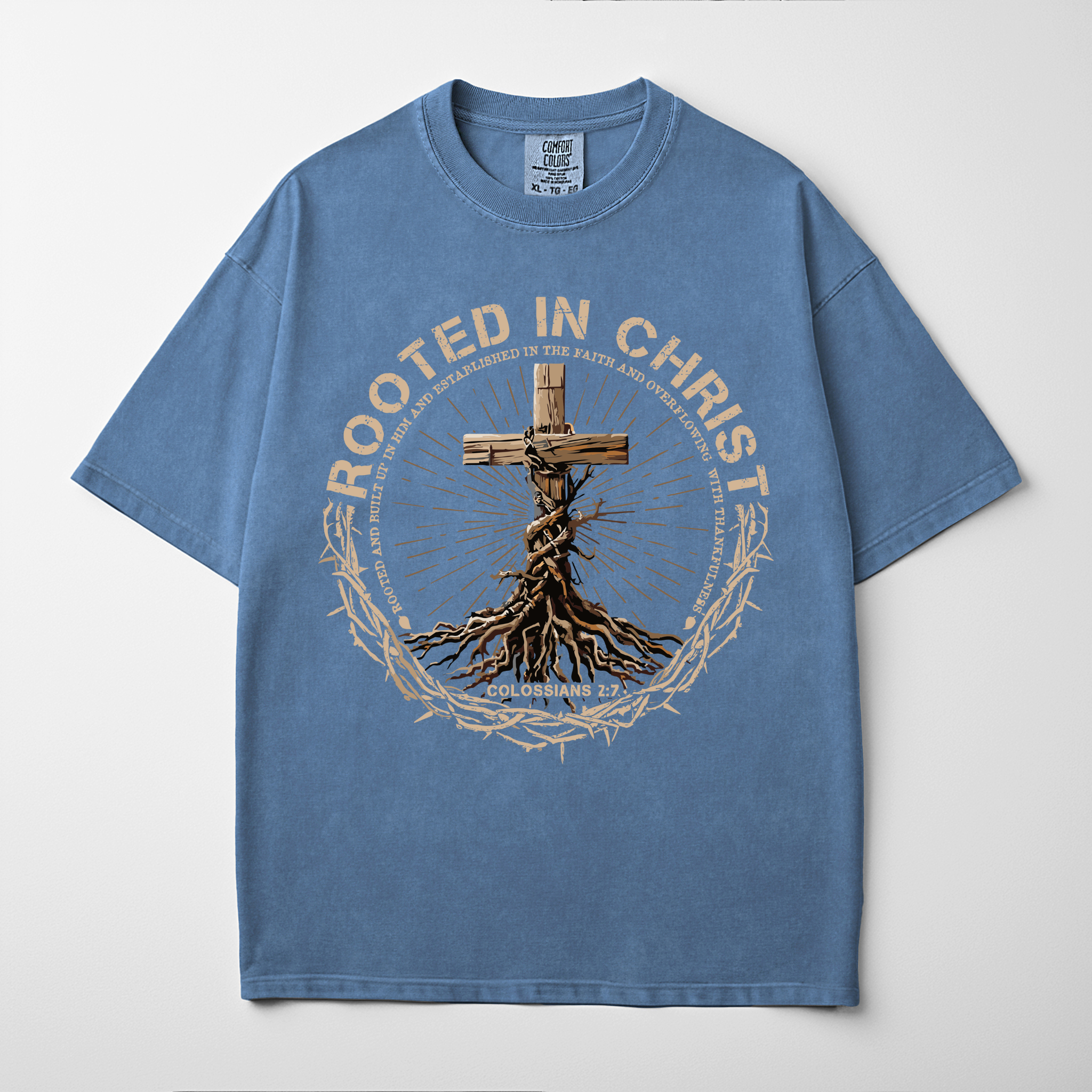 “ROOTED IN CHRIST” Premium Comfort Colors Tee