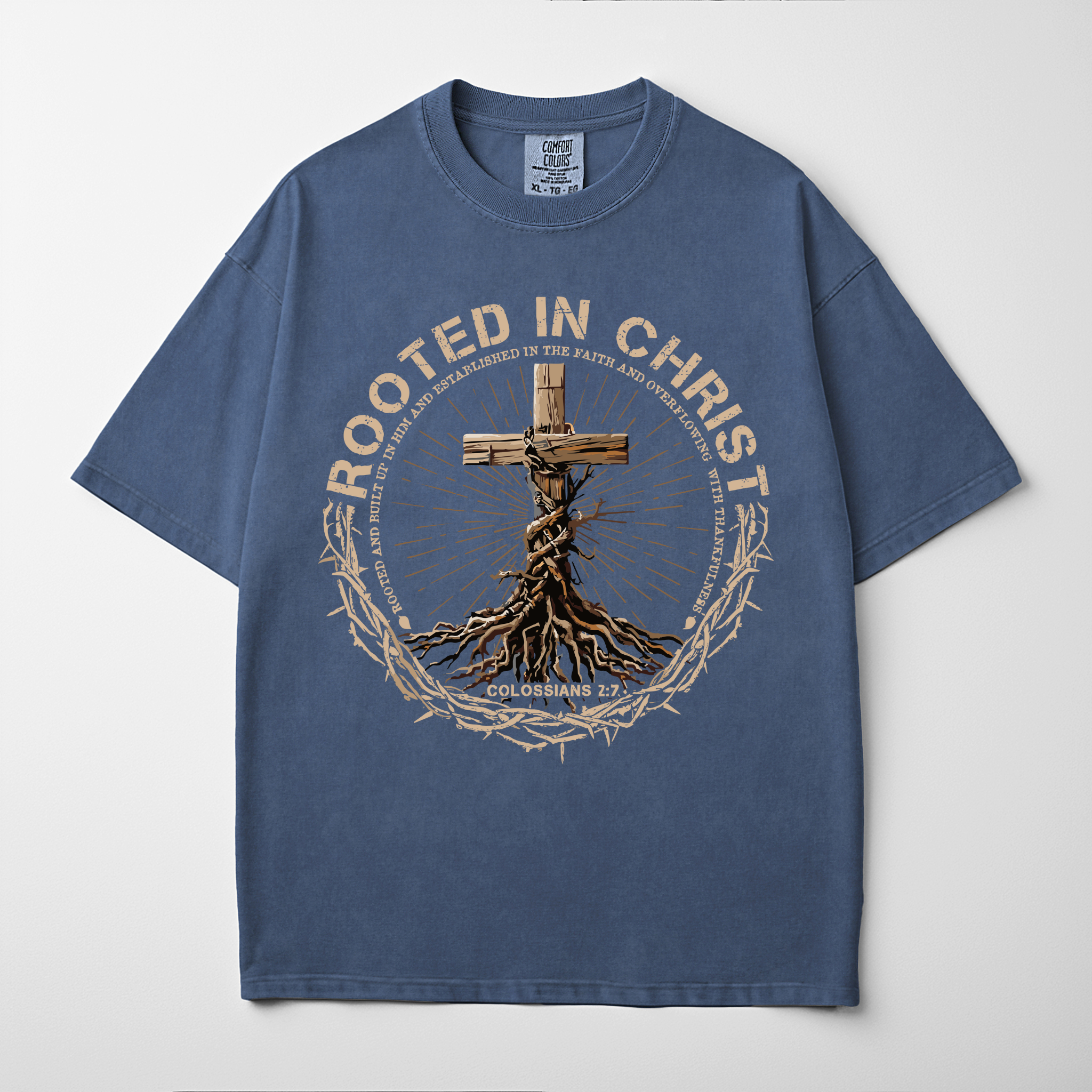 “ROOTED IN CHRIST” Premium Comfort Colors Tee
