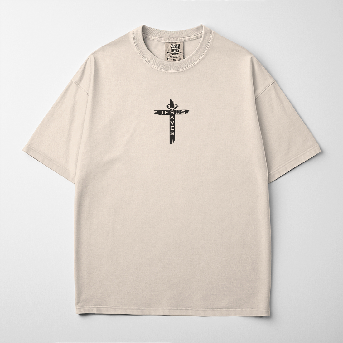 “JESUS SAVES” Premium Comfort Colors Tee | Ivory