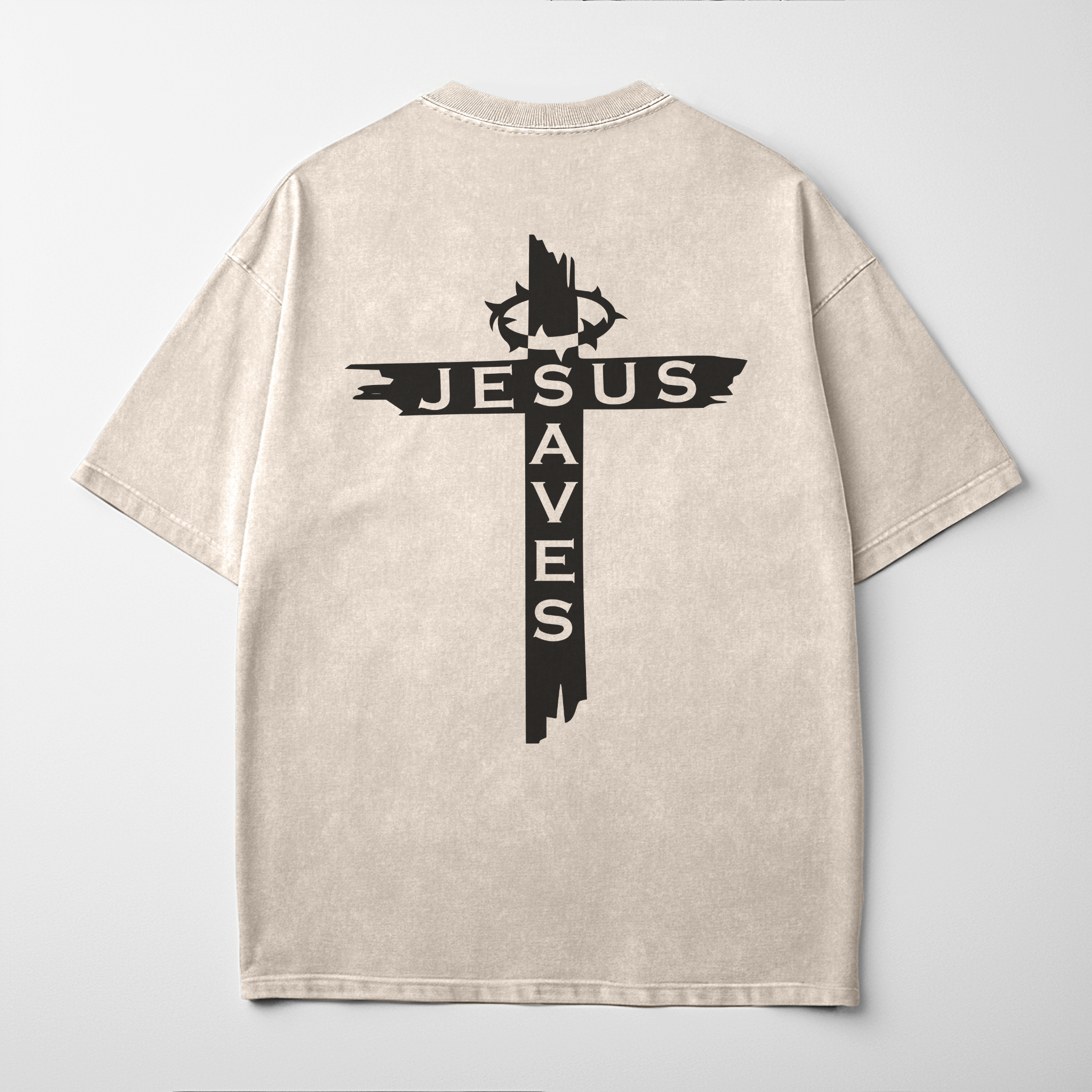 “JESUS SAVES” Premium Comfort Colors Tee | Ivory