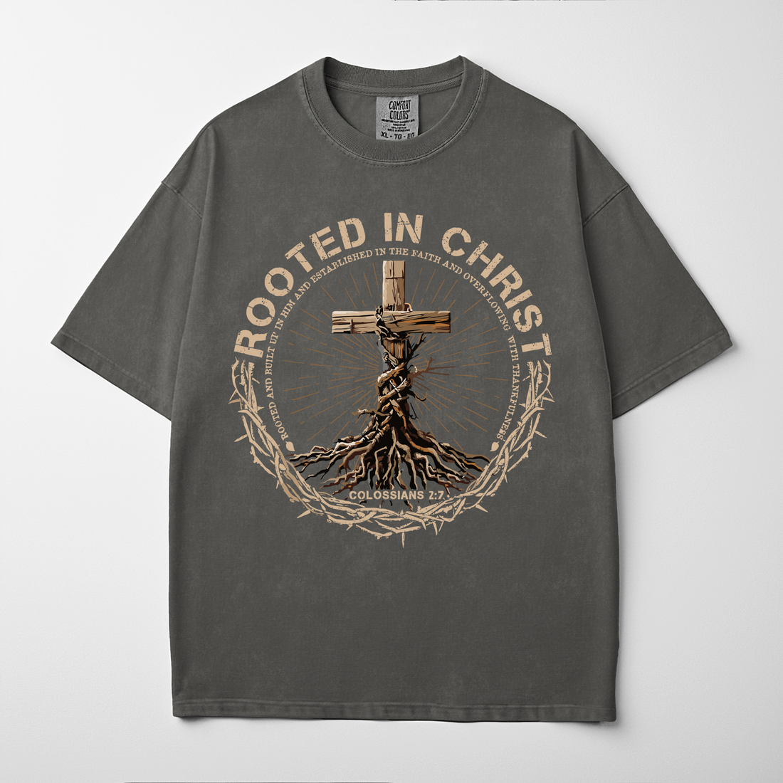 “ROOTED IN CHRIST” Premium Comfort Colors Tee
