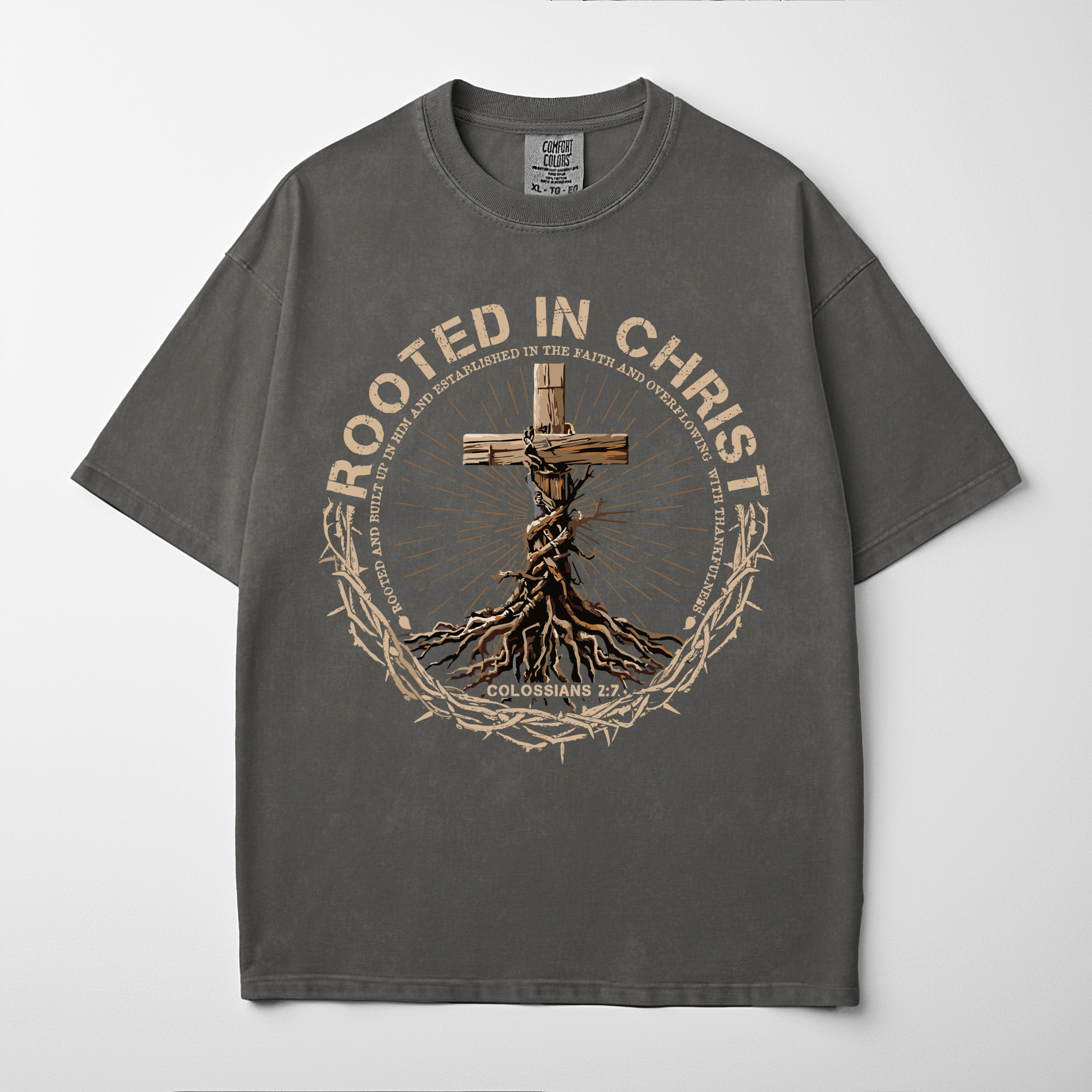 “ROOTED IN CHRIST” Premium Comfort Colors Tee